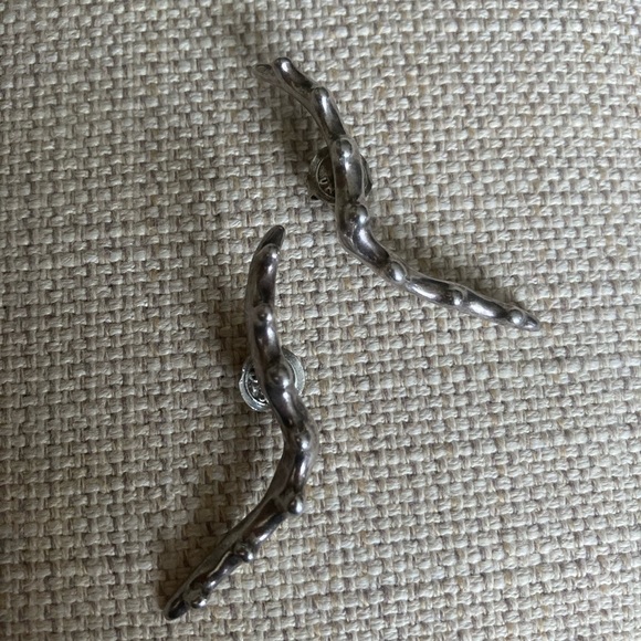 UNO de 50 Silver Earrings Modernist Brutalist Goth - Picture 2 of 5